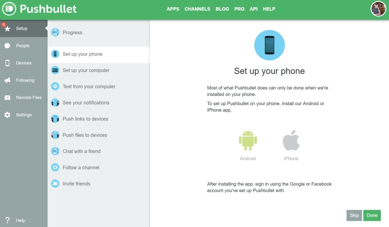 This is how Pushbullet looks like.