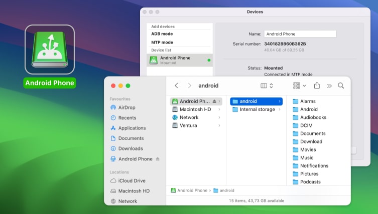 MacDroid est une application conçue pour synchroniser facilement vos appareils.