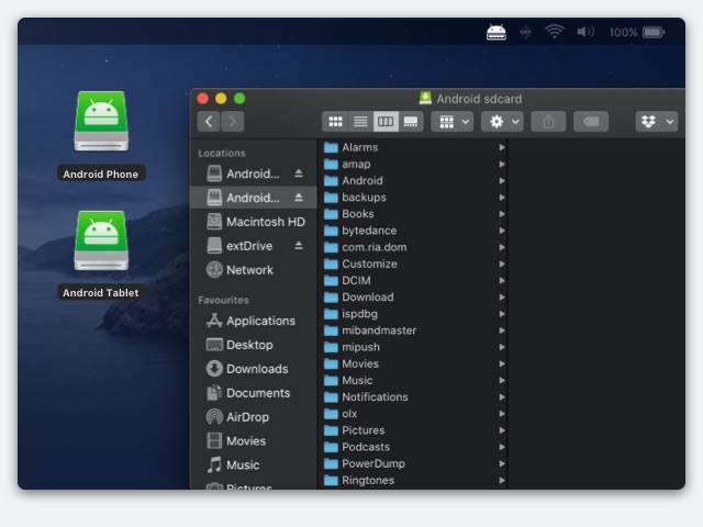 Transfer files between Android and Mac using MacDroid.