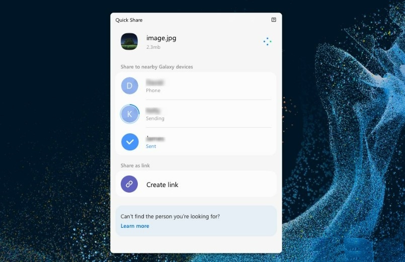 Quick Share for Windows Quick Share for Windows